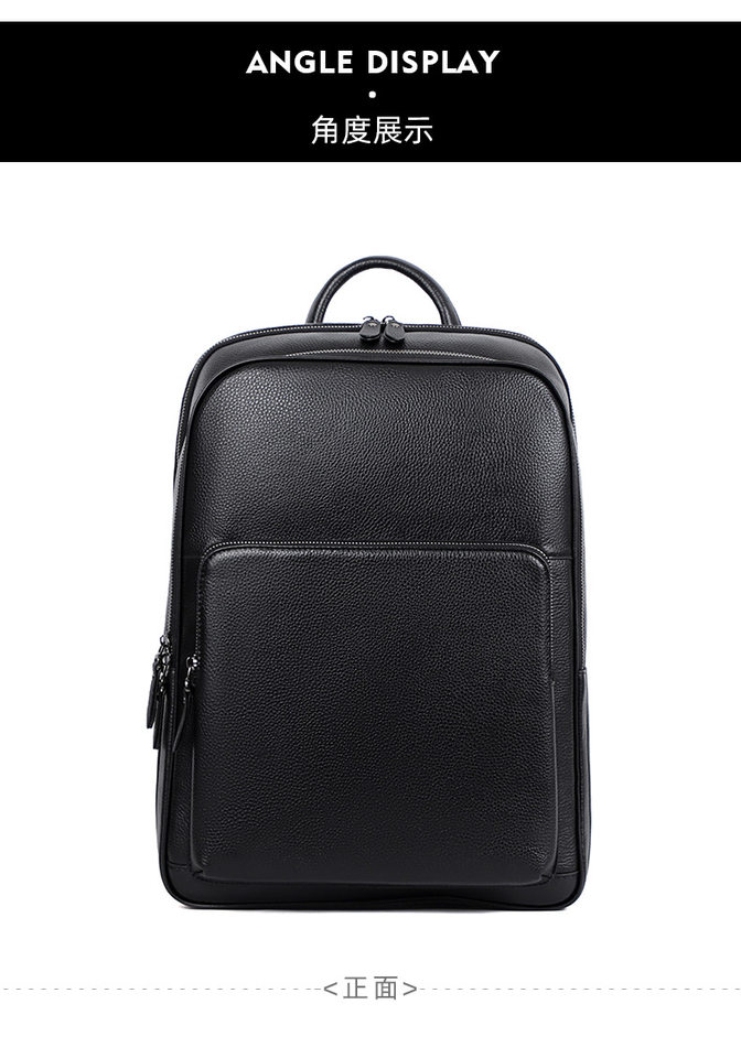Ba lô nam da bò thật dung tích lớn 15.6 inch đựng laptop, túi du lịch 30×17×41 cm — Màu đen 1, Màu đen 2 chi tiết 22
