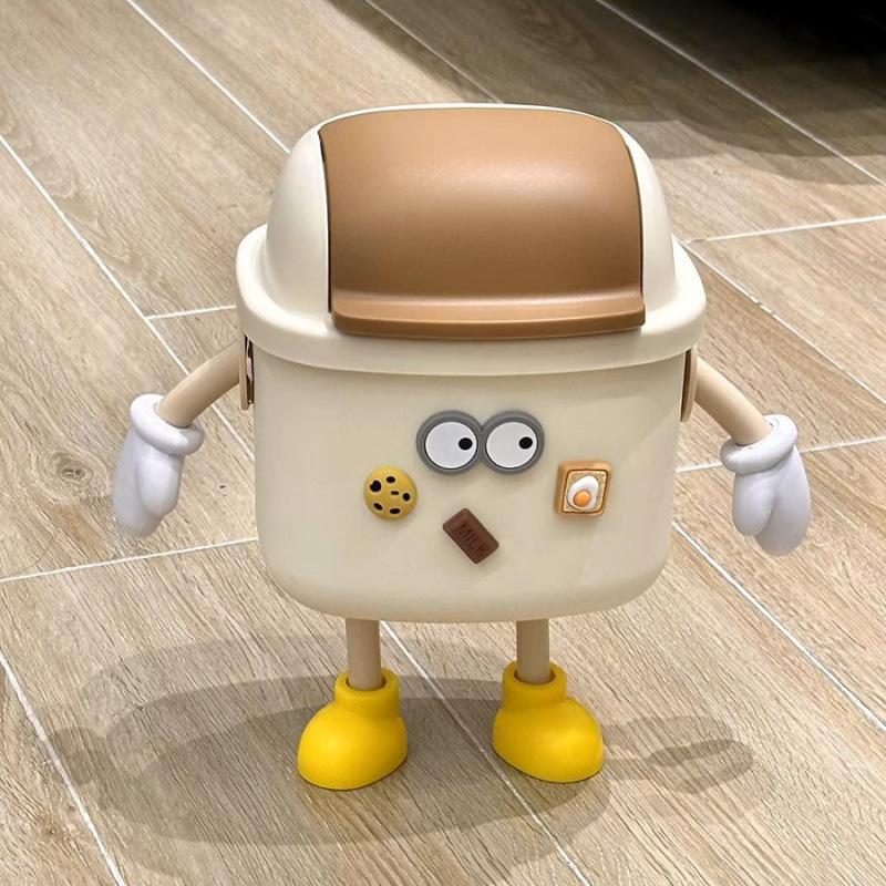Cartoon Desktop Trash Can, Cute Household Small Bathroom Bathroom Storage Bucket, High-Looking Car Mini Paper Basket