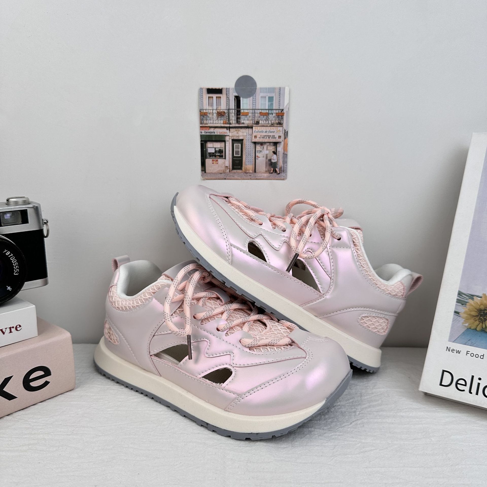 Zapatos de malla de onda transpirables zapatos de skate de malla de mujer 2025 nuevos zapatos de verano de mujer zapatos casuales Agam