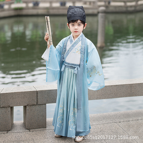 Boys Hanfu 2024 Spring and Autumn New High-end Chinese Style Children's Ancient Costumes Handsome Traditional Chinese Culture Performance Suits Wholesale