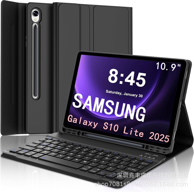 Suitable for Samsung Tab Tablet Protective Case S10Lite10.9 Pen Tray Silent Wireless Bluetooth Keyboard Leather Case G770 Suitable for Samsung Tab Tablet Protective Case S10Lite10.9 Pen Tray Silent Wireless Bluetooth Keyboard Leather Case G770