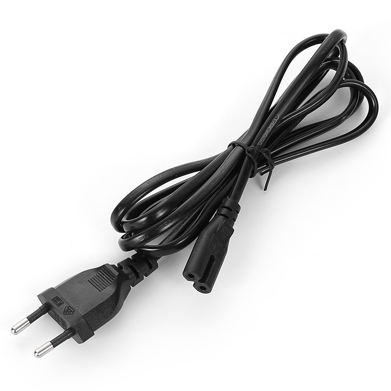 Cable de alimentación estándar europeo certificado Estándar europeo Cable de alimentación de ocho colas Estándar europeo dos Enchufe Cable de alimentación certificado
