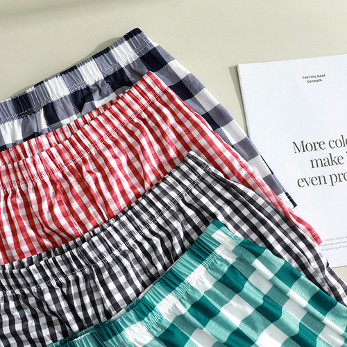 New mens Armani Exchange pure cotton loose plus size home leisure grid three-way sleep pants