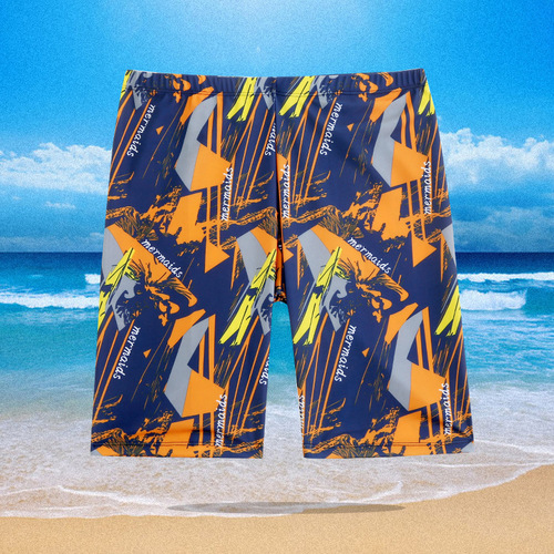 Nylon  New Men's Swim Trunks Beach Shorts Long Leg Five-Pocket Pants Anti-Embarrassment Fat and Large Quick-Drying Swim Trunks