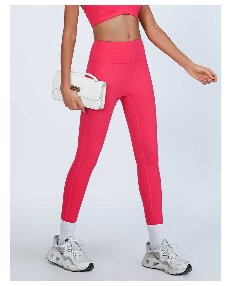 Comercio exterior básico desnudo sensación de yoga nueve pantalones sin líneas embarazosas de mel桃 hips pantalones deportivos para correr pantalones deportivos de secado rápido para mujeres image 7