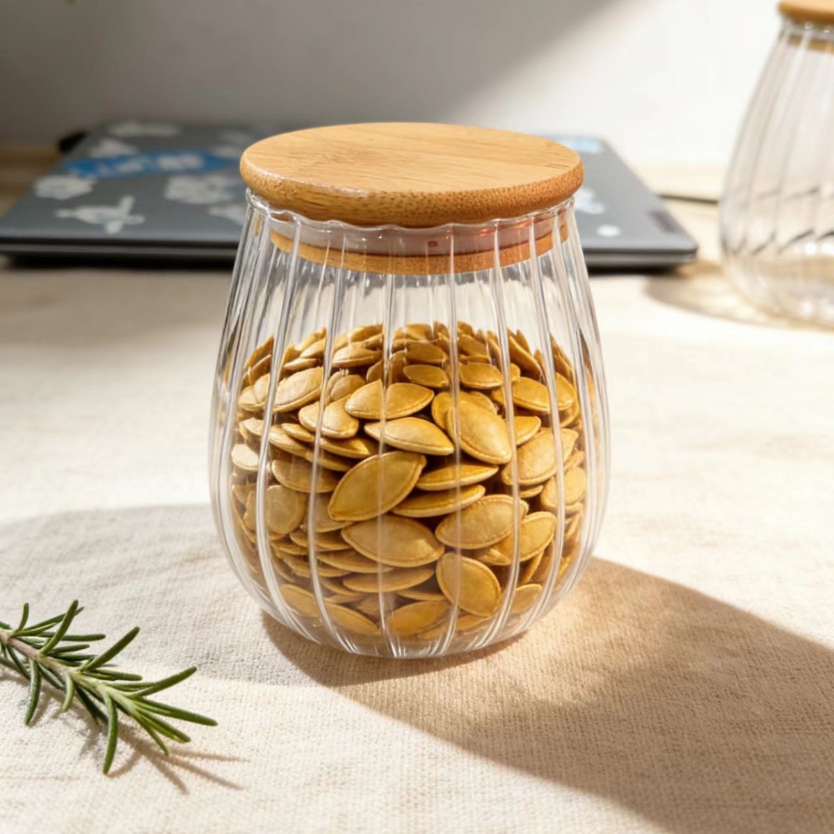 Instantáneo de alto contenido de borosilicato de vidrio con cucharas de granos de té sellado tanque de almacenamiento de vidrio transparente de varias especificaciones image 11