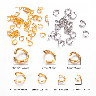 Spot Wholesale Stainless Steel Open Ring Single Ring Connecting Ring Bracelet Anklet Necklace DIY Jewelry Accessories Jump Ring