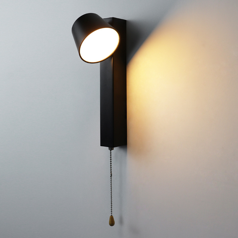 Transfronterizos modernos y simples LED interior lámpara de pared interior decoración del hogar dormitorio cabecera lámpara de cama habitación de hotel puede girar cabecera lámpara de pared