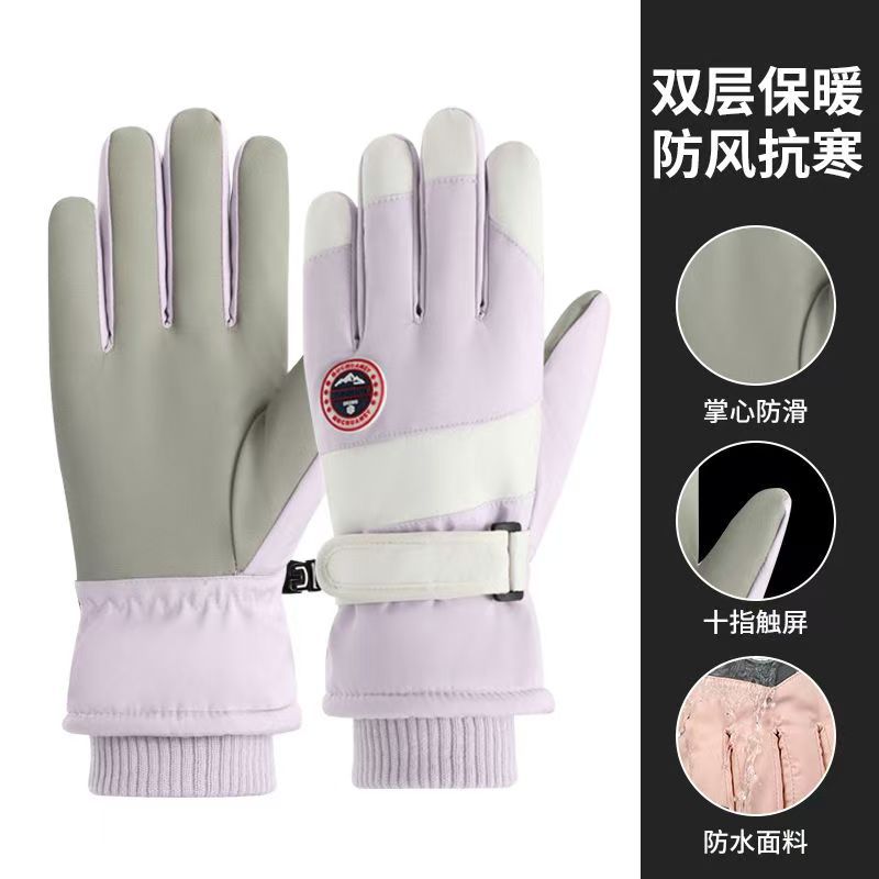 卸売 新型スキー用手袋 冬用 男女兼用 裏起毛 厚手 タッチスクリーン対応 保温 アウトドア サイクリング スポーツ 防風 防寒