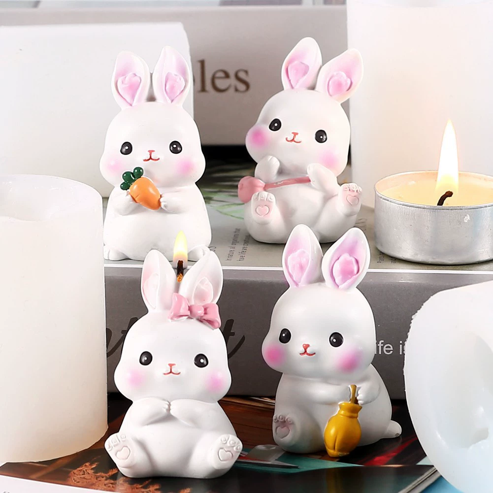 Rabbit, aromatherapy, candle, table silicone mold, DIY