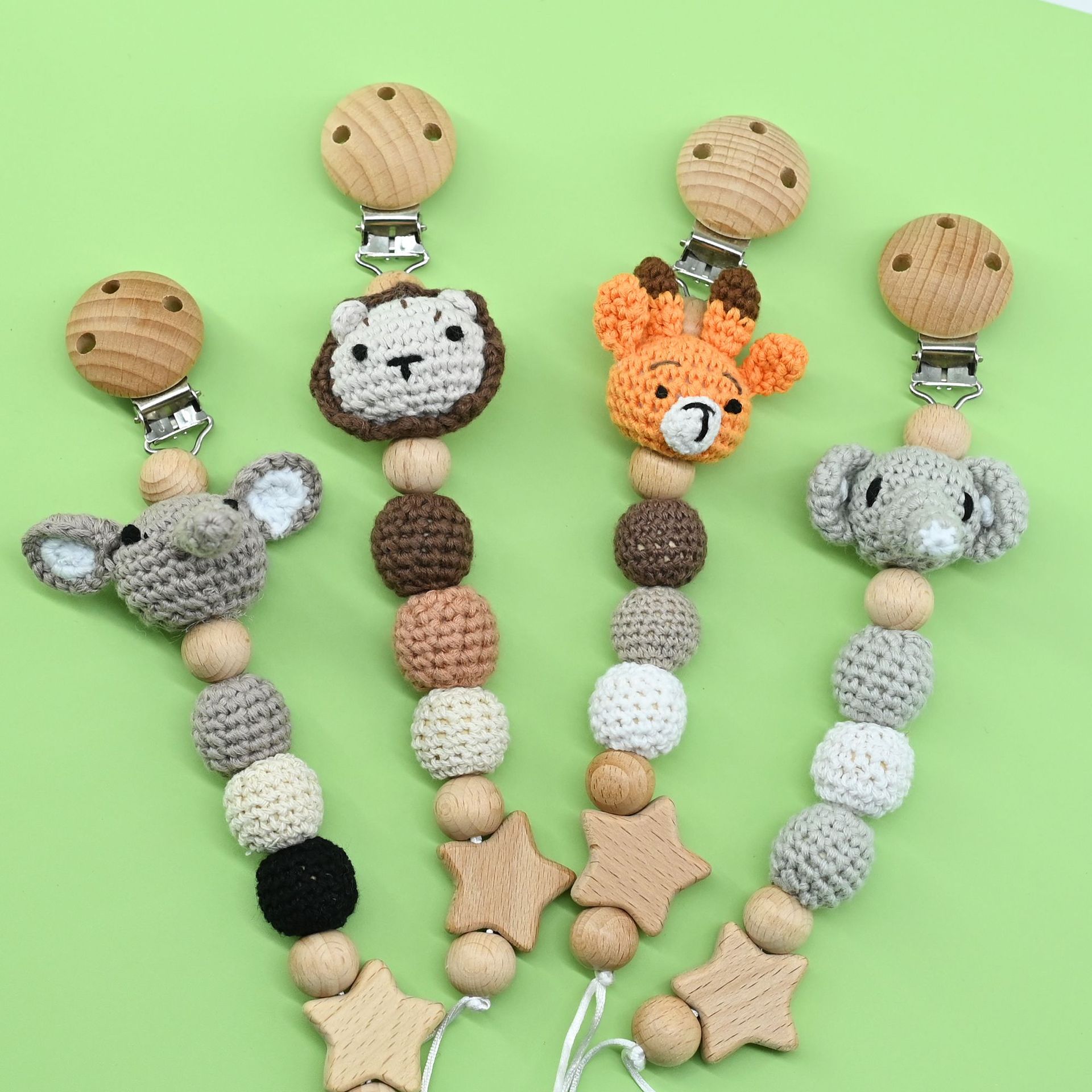 Cadena anti-caída de ganchillo Cadena de mordedor para bebés Palo molar para bebés Juguete Cuerda anti-pérdida Pegamento para morderse Cadena de chupete para bebés