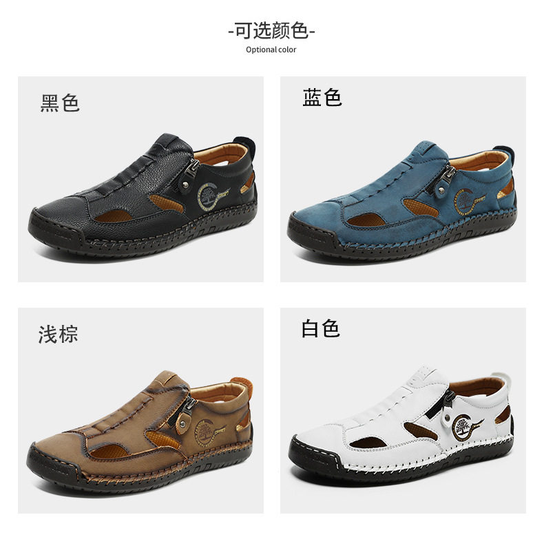 Dép sandal nữ bít mũi quai khâu thoáng khí chống trượt — F 6611m màu, F6611 hồng, F6611 kaki, F6611 màu vàng chi tiết 5