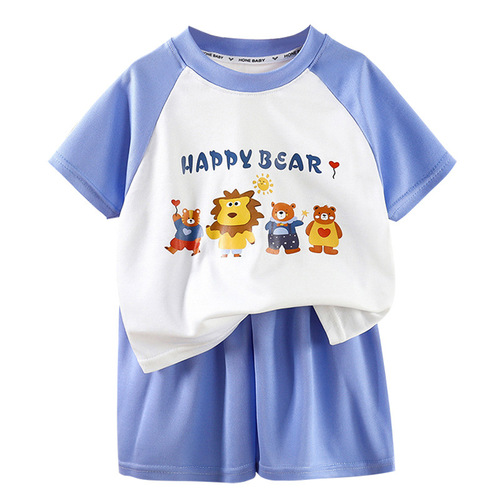 New children's summer clothing set, casual loose clothes for boys, short-sleeved baby summer children's wear, wholesale infant clothing.