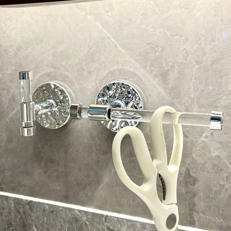 Anillo de pelo acrílico gancho de pared sin agujeros perforación anillo de pelo estante clip de pelo joyería banda de pelo cuerda de cabeza de almacenamiento gancho adhesivo