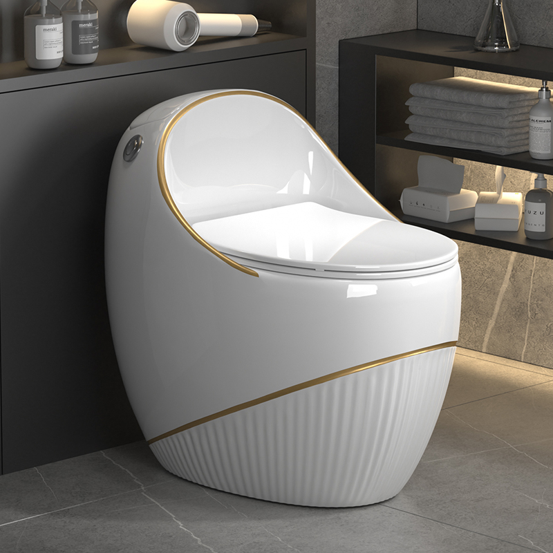 Nuevo inodoro doméstico tipo huevo lujo ligero creativo asiento de color gris tipo sifón ahorro de agua pequeña casa transfronteriza al por mayor