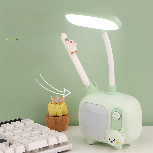 USB Mini Desk Lamp LED Eye-Caring Portable Foldable Dual Charger Night Light Event Promotion Gift Logo