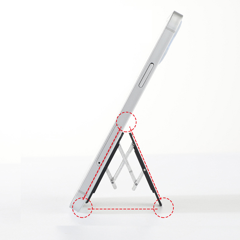 Aleación de aluminio mini soporte de teléfono móvil portátil plegable pequeño marco de soporte cubierta trasera pegatina pasta soporte de teléfono móvil ligero y estable
