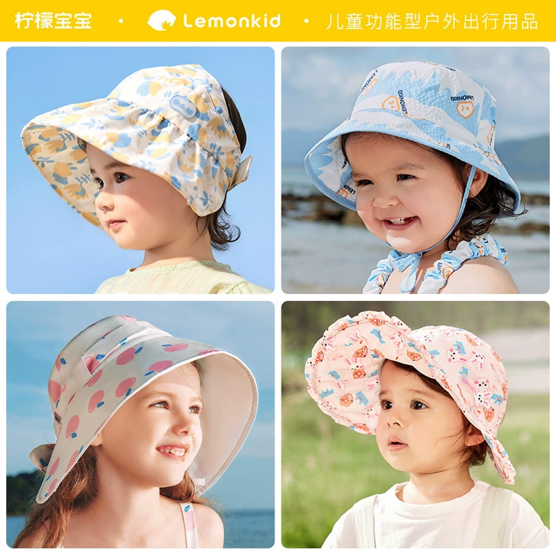 Специальное предложение · Лимонная детская шляпа от солнца, детская шляпа от солнца для младенцев, шляпа от солнца для девочек 0-6 лет, уличная рыбацкая шляпа