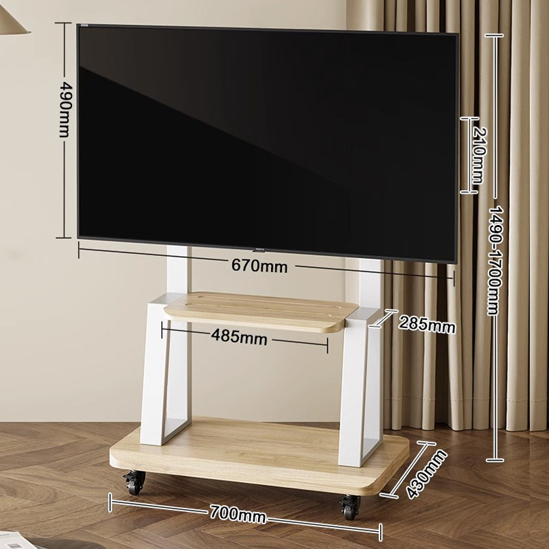 Soporte de piso de TV móvil con ruedas percha carro marco adecuado para Hisense Xiaomi y otras marcas de uso general image 19