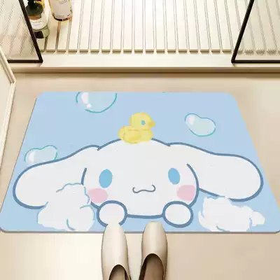 Avtomobil döşəmə paspasları — Mat Non-Slip Toilet Door Mat - duck-yugui-with-light-blue-background-4060cm