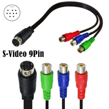 9PIN S-Video to 3RCA RGB TV Cable MINI DIN9Pin�D3RCAĸ��ҕ�l