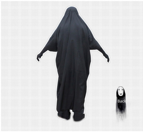 Bulk Cross-border Hayao Miyazaki Spirited Away No-Face Cosplay Anime Costume + Mask Gloves Full Set Halloween