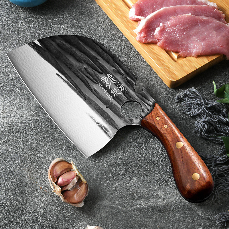 Cuchillo de cocina Longquan cortador doméstico de doble propósito, cuchillo de corte de hueso afilado ultra rápido, un cuchillo de corte de corte de Longquan