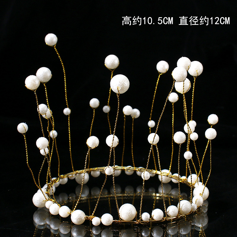 Celebridades de Internet Pastel de cumpleaños Decoración de la corona Adornos de la corona Reina infantil Corona de perlas Adornos de la corona Accesorios para sombreros para adultos