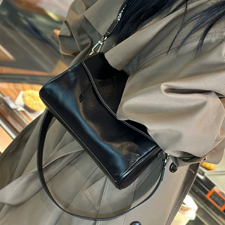女士真皮包包2026新款休闲腋下包牛皮复古斜挎百搭单肩女包高级感