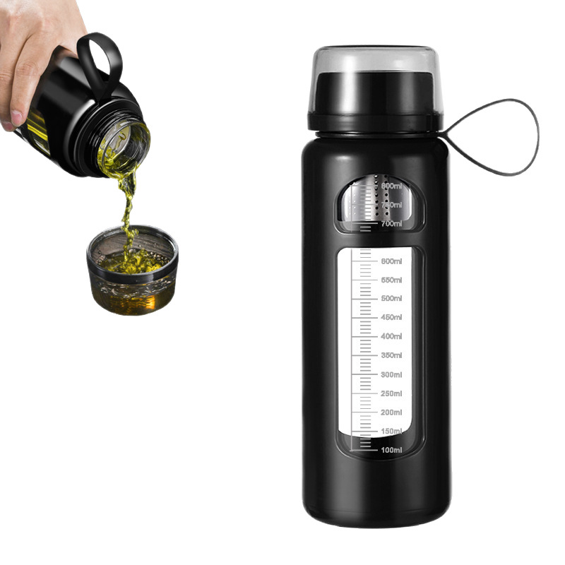 Nuevo vidrio de gran capacidad con Shell simple y conveniente de doble capa taza recta de doble capa de aislamiento térmico regalo de negocios taza de agua