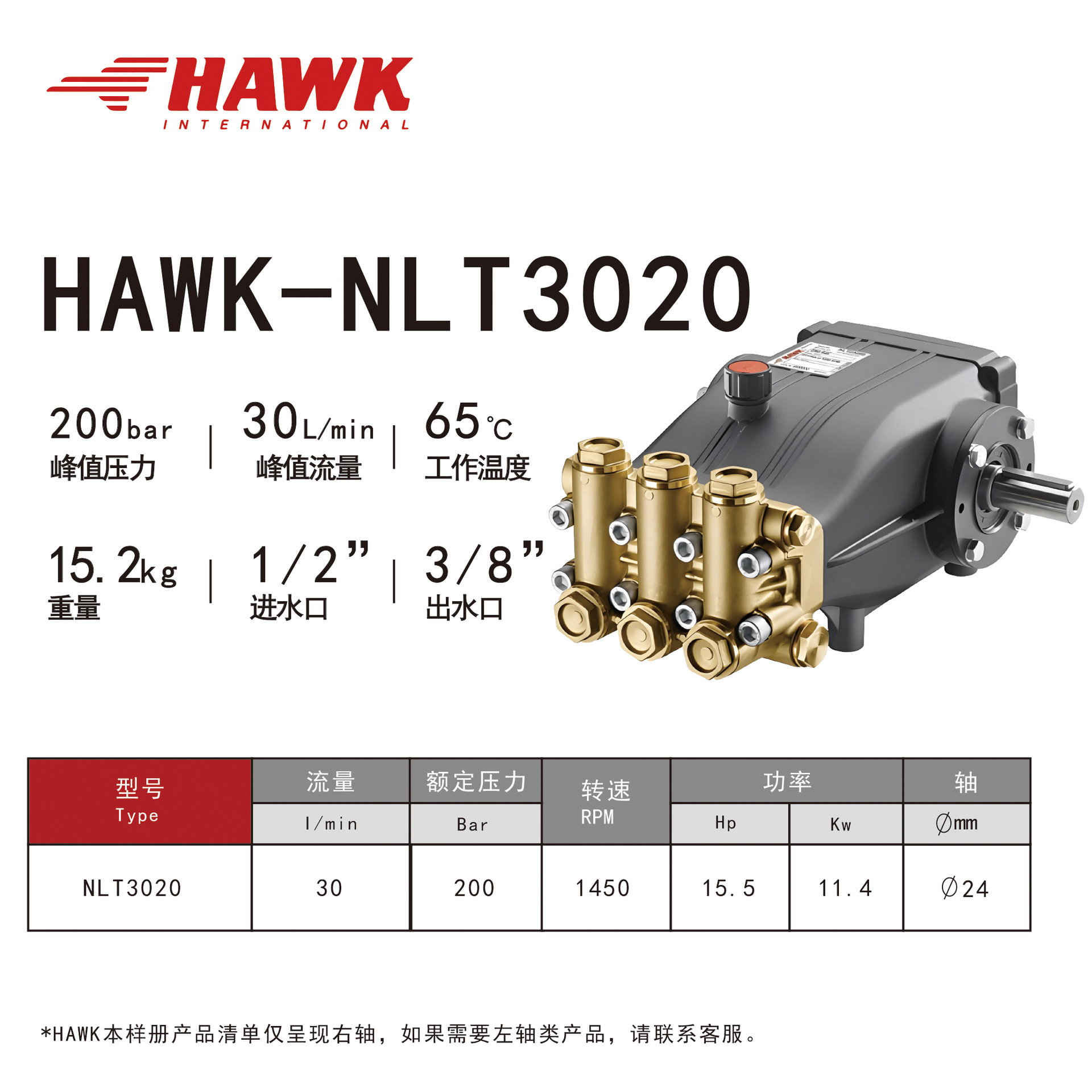 HAWK Italia bomba de alta presión de grado industrial autorizada limpiadora de alta presión