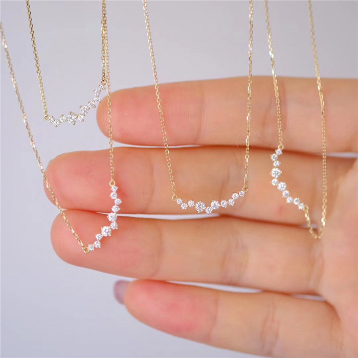Fashion Solid Color Silver Plating Inlay Zircon Choker 1 Piece display picture 4