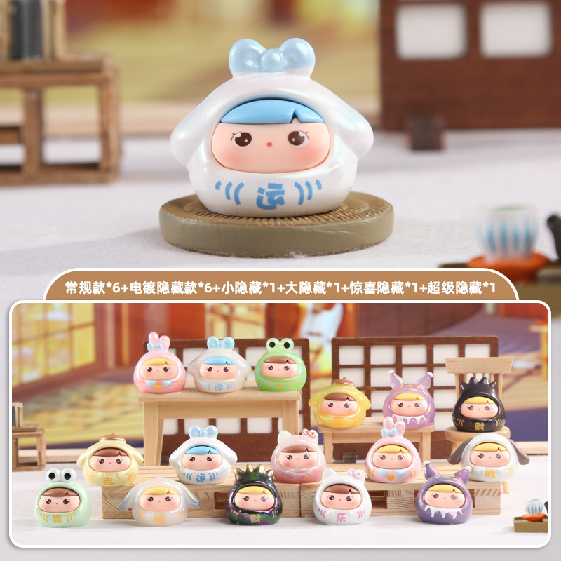 创意古风办公桌面摆件九尾小灵狐萌粒盲盒潮玩公仔节日礼物批发|undefined
