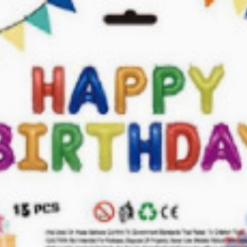 16 pulgadas película de aluminio inglés letras de cumpleaños globo HB feliz cumpleaños set de globo decoración de fiesta de cumpleaños