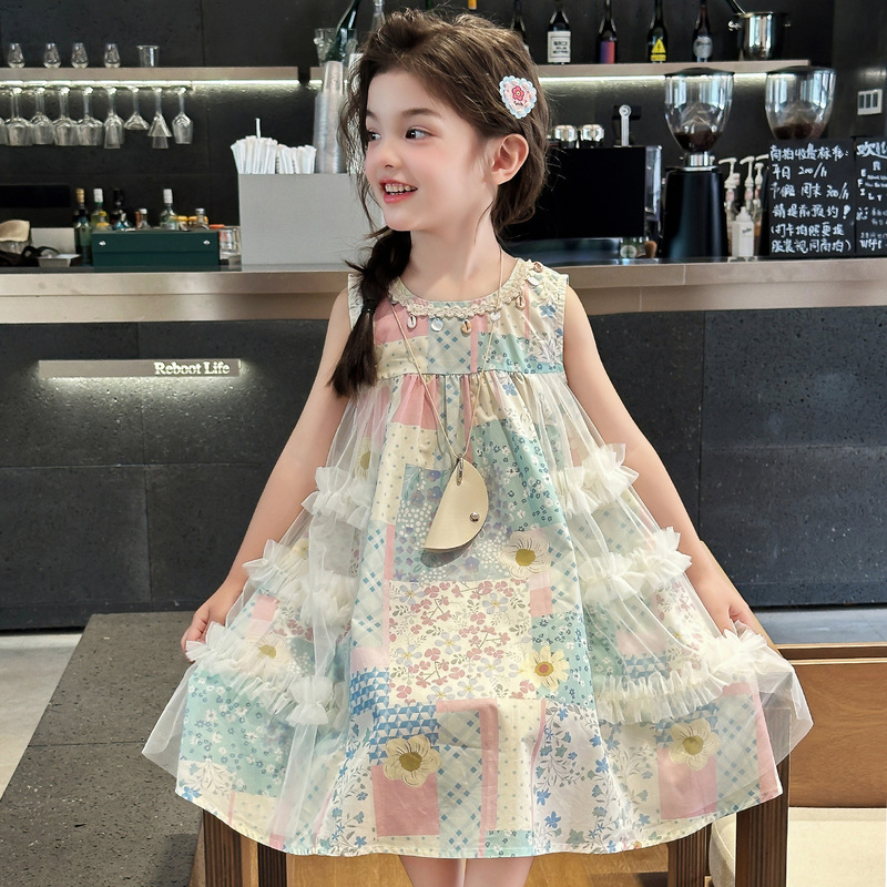 Girls' Summer Dress 2026 New Style Children's Super Stylish Thin Princess Dress Summer Dress for Little Girls Girls' Summer Dress 2026 New Style Children's Super Stylish Thin Princess Dress Summer Dress for Little Girls