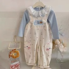 W宝宝衣服春装两岁儿童两件套2025背带可爱春季1婴儿女童春秋套装