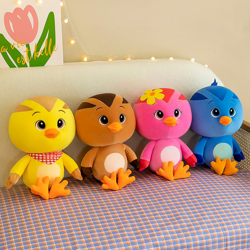 Cute Chicken Squad Plush Toy Set Adorable Chick Plushies Duo Duo and Mikey Happy Dolls Children's Birthday Gift