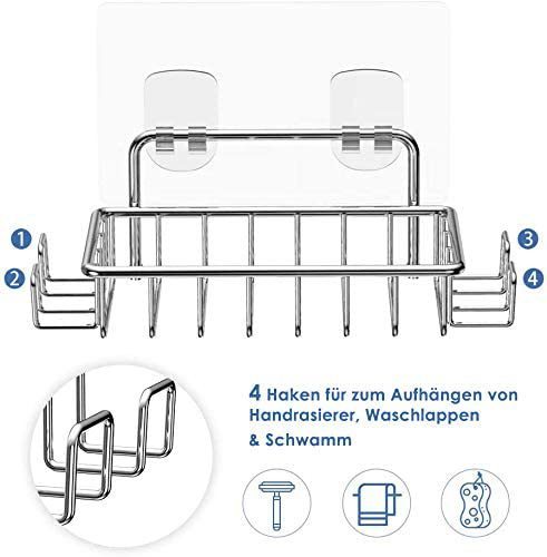 Stainless steel soap holder, suction cup soap dish, bathroom and kitchen drain soap rack
