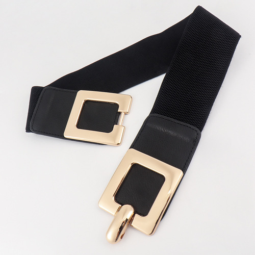 European and American spring style waist belt for women with skirt, casual and fashionable buckle belt, wide elastic elastic waist belt