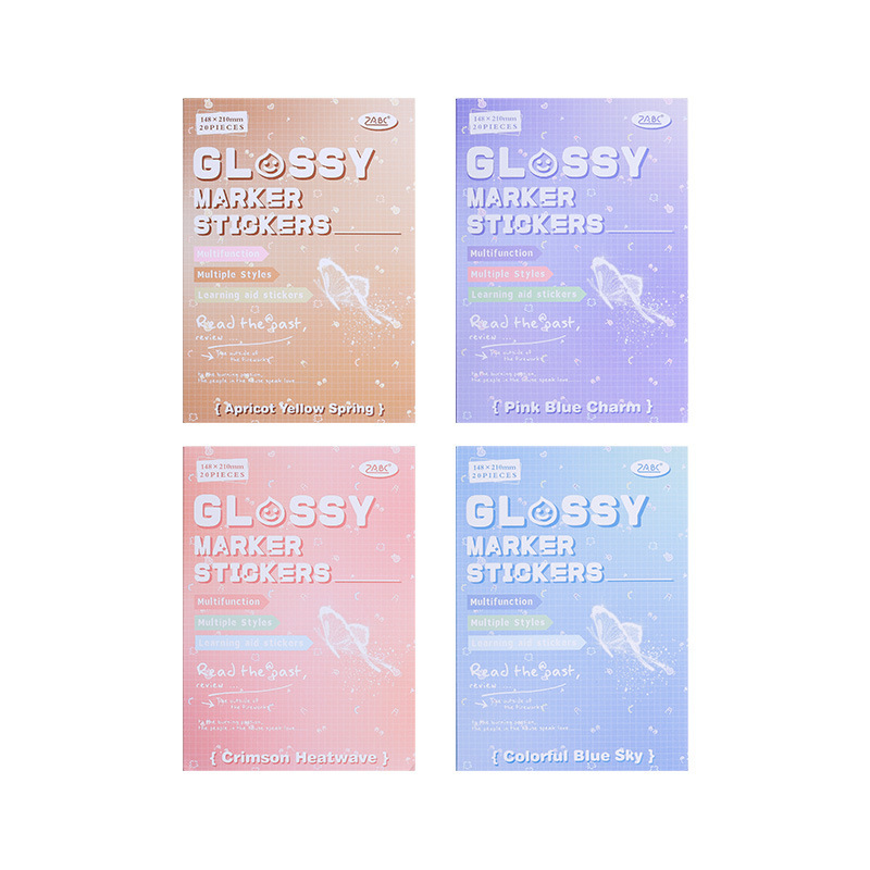 Brillante etiqueta y papel pegatinas de estilo de Benins pegatinas de estudiantes de cuentas de mano diario índice pegatinas diy pegatinas de etiqueta de fondo