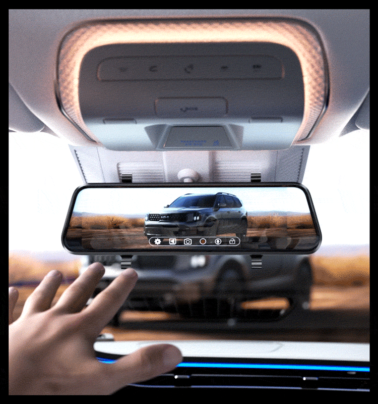 Renwoxing Car Recorder Remote Monitoring New Wireless Streaming Rearview Mirror Front and Rear Navigation