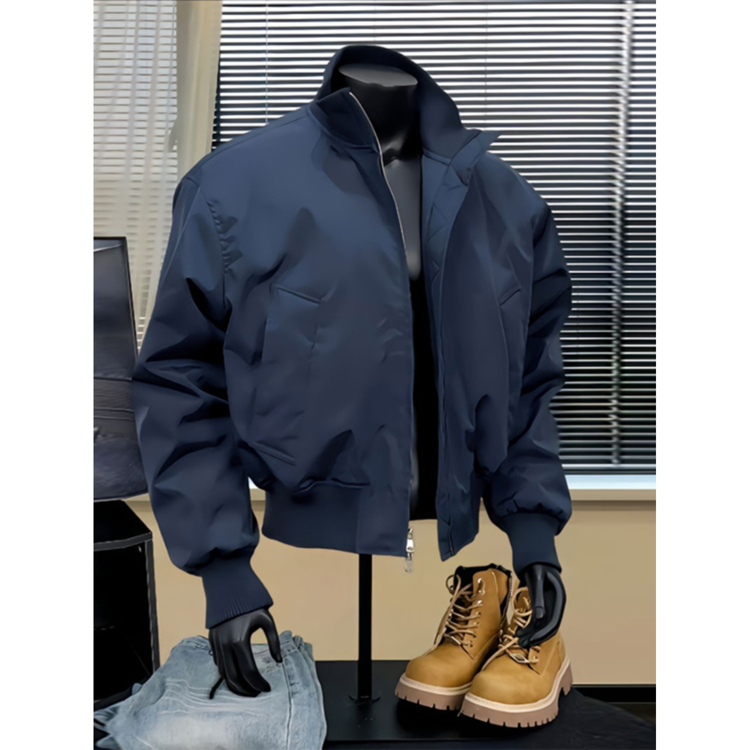 Stand Up Baseball Jacket, Cotton Jacket, Versatile Bread Jacket, Silhouette Pilot Jacket_voghion.com