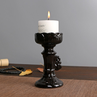 Simple Modern Ceramic Candle Holder Decoration Home Living Room Desktop Creative Ornaments Atmosphere Decoration Butter Lamp Ornaments