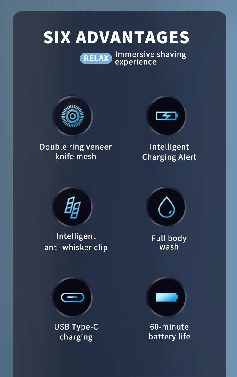 Electric Shaver For Men Rechargeable Portable Beard Trimmer_voghion.com