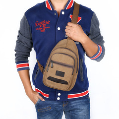 帆布斜挎包男士包包單肩包男潮牌胸包休閒大容量跨多功能小背包