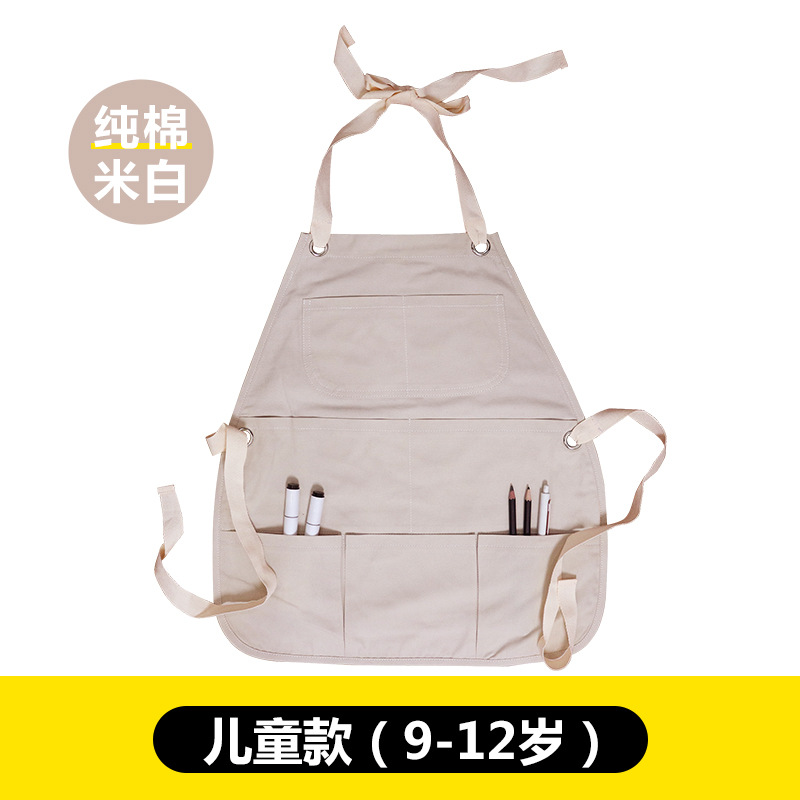 Delantal infantil de algodón Amazon con logotipo personalizado, pintura, caligrafía, delantal vaquero sin mangas para niños, personalización al por mayor
