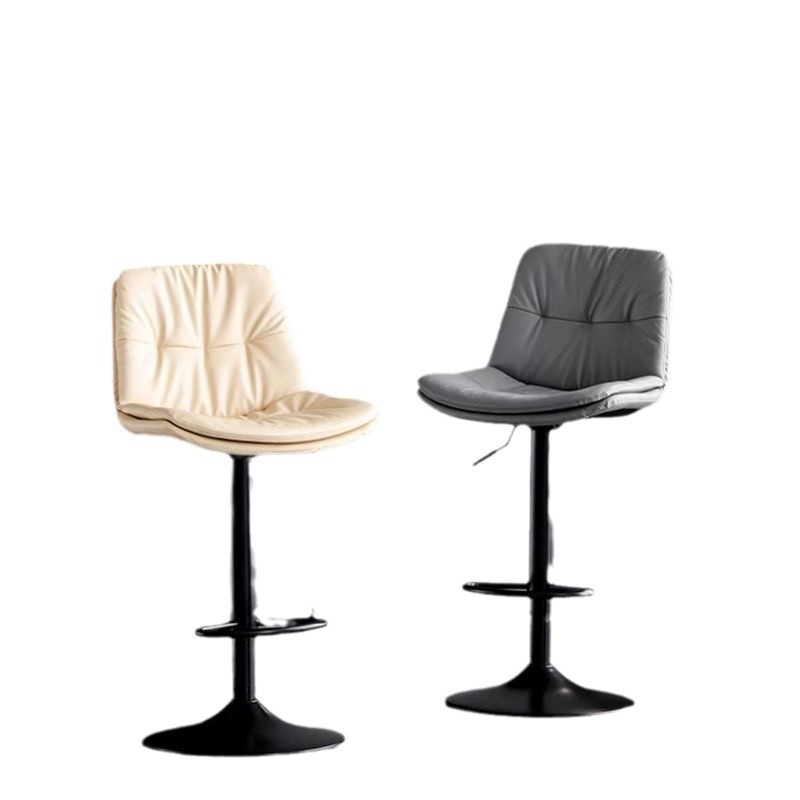 Silla de bar nórdica, respaldo moderno y simple, silla de bar de lujo, elevación y cajero giratorio, taburetes de bar altos. image 5