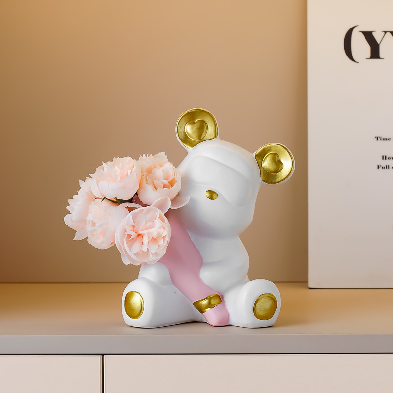 クリエイティブブーケ暴力的なクマ癒し感情的な装飾品リビングルーム玄関ホールワインキャビネットテレビキャビネットデスクトップ家の装飾|undefined