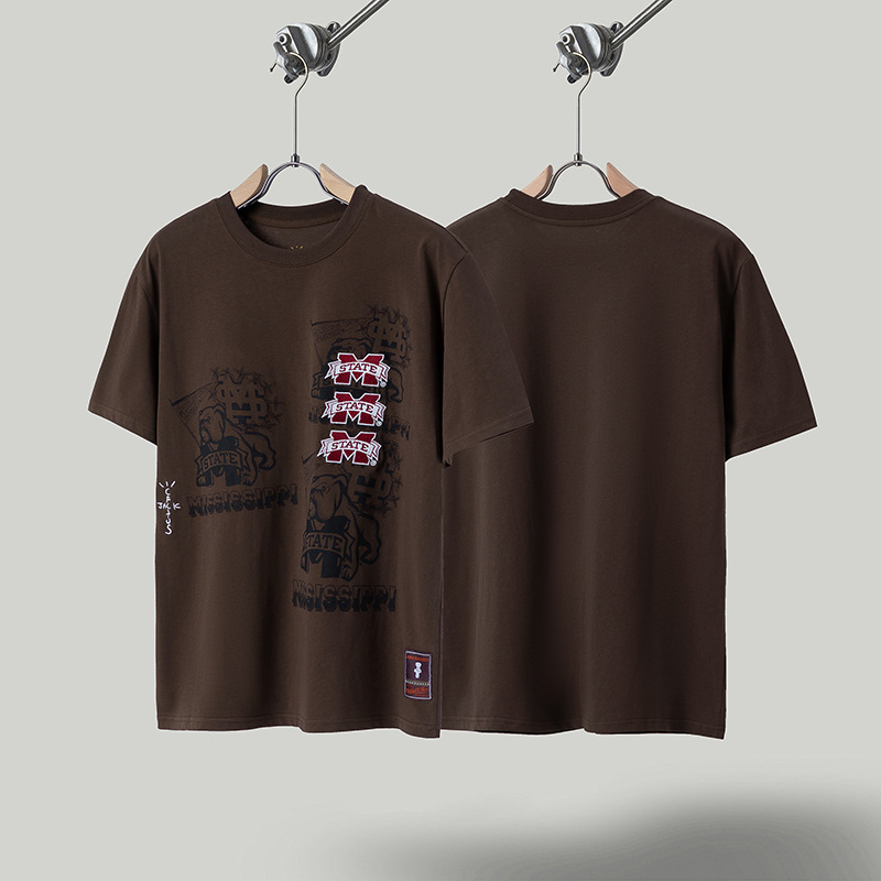 Travis de manga corta M mark Scott pequeño pato amarillo cactus relámpago rap tour TS pareja conjunta camiseta de hip-hop