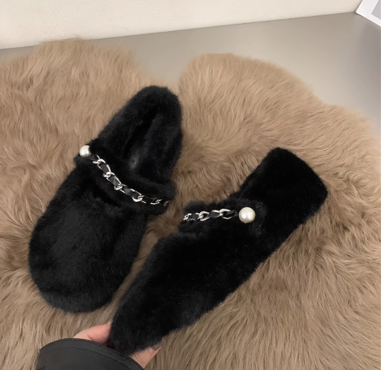 Fell-flats Für Damen Mit Dicker Sohle Winterliche Freizeitschuhe_voghion.com